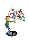 GASTON CON TUBOS DE PINTURA ESTATUA 25 CM RESINA G