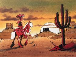 LAMINA LUCKY LUKE MEDIANA ATARDECER
